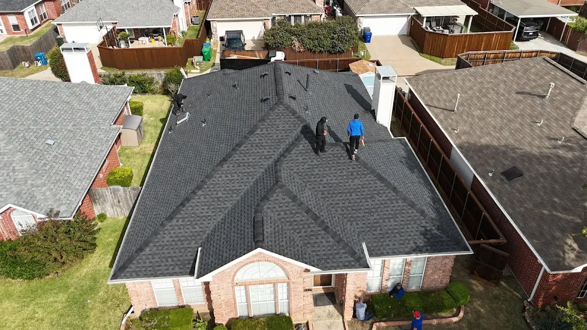 Slate & Tile Roof Repair work in progress on a Americus property